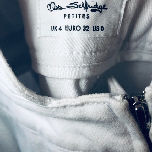 🆕Miss Selfridge Petite White Denim Pinafore Dress - Picture 7 of 7